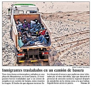Canarias pide que se investigue el traslado de inmigrantes en un camión de basura