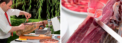 Jamón Ibérico al Corte con cortadores profesionales
