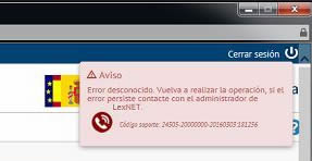 error lexnet escrritos