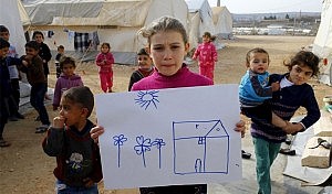Refugiados niños dibujo
