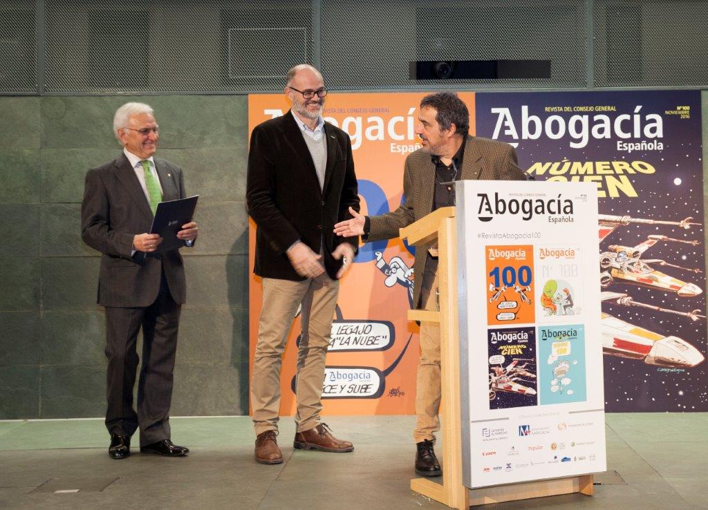 Francisco Muro y los dibujantes Puebla y Julio Rey