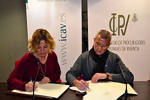 El Colegio de Valencia firma un convenio con el Colegio de procuradores para mejorar la presentación telemática