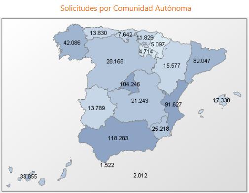 Solicitudes por CCAA Expedientes electronicos jjgg