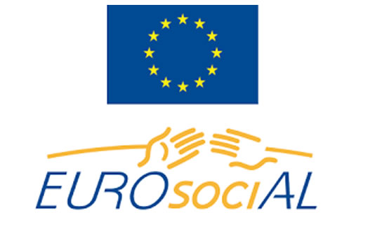 Logo de Eurosocial con la bandera de la Unión Europea