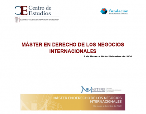 Master en Derecho de los Negocios Internacionales del Centro de Estudios del Colegio de Abogados de Madrid