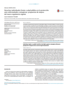 Derechos individuales frente a salud pública en la protección ante enfermedades contagiosas: propuestas de mejora del marco regulatorio vigente
