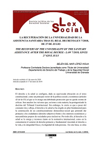 La recuperación de la universalidad de la asistencia sanitaria tras el Real Decreto-ley 7/2018, de 27 de julio