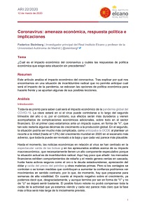 Coronavirus: amenaza económica, respuesta política e implicaciones