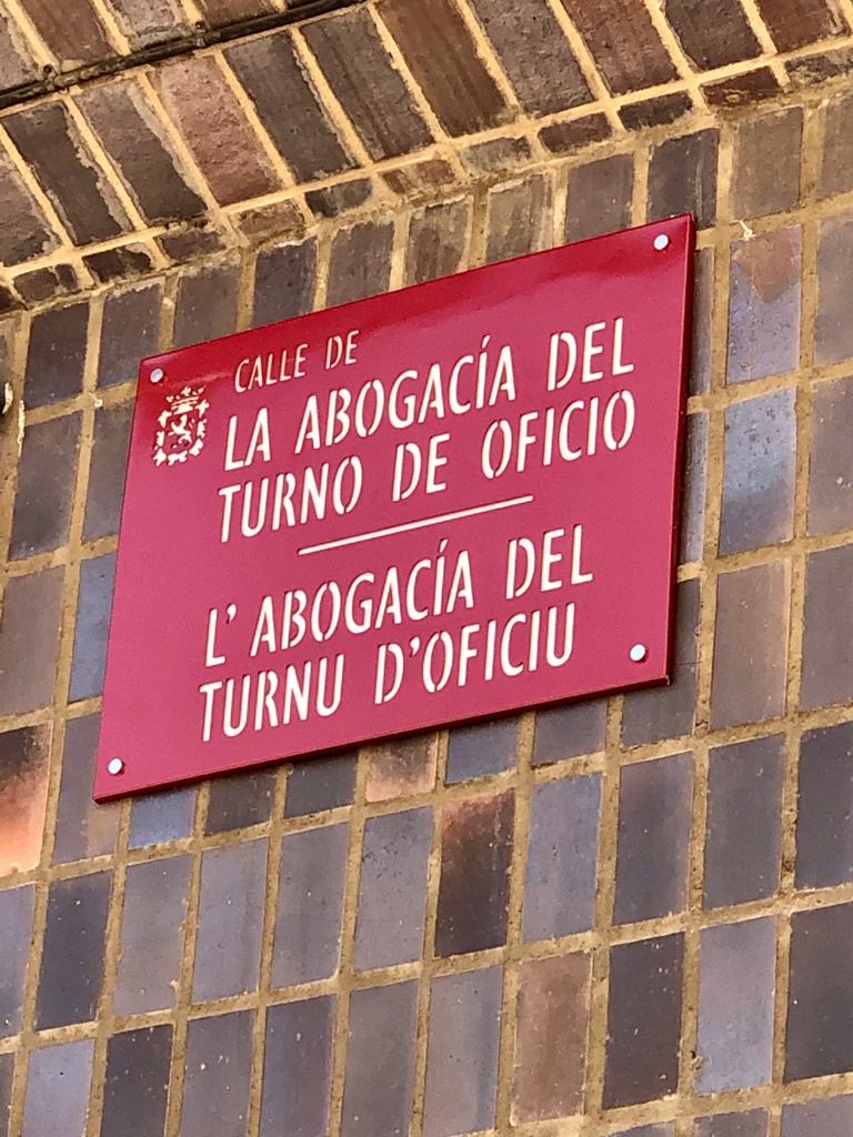 PLACA DE LA ABOGACIA DEL TURNO DE OFICIO