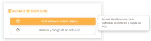 Ventana de login del Portal de Usuario de ACA Plus