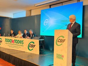 Salvador González en la jornada La negociación colectiva en la Administración de Justicia, organizada por la Central Sindical Independiente y de Funcionarios (CSIF).