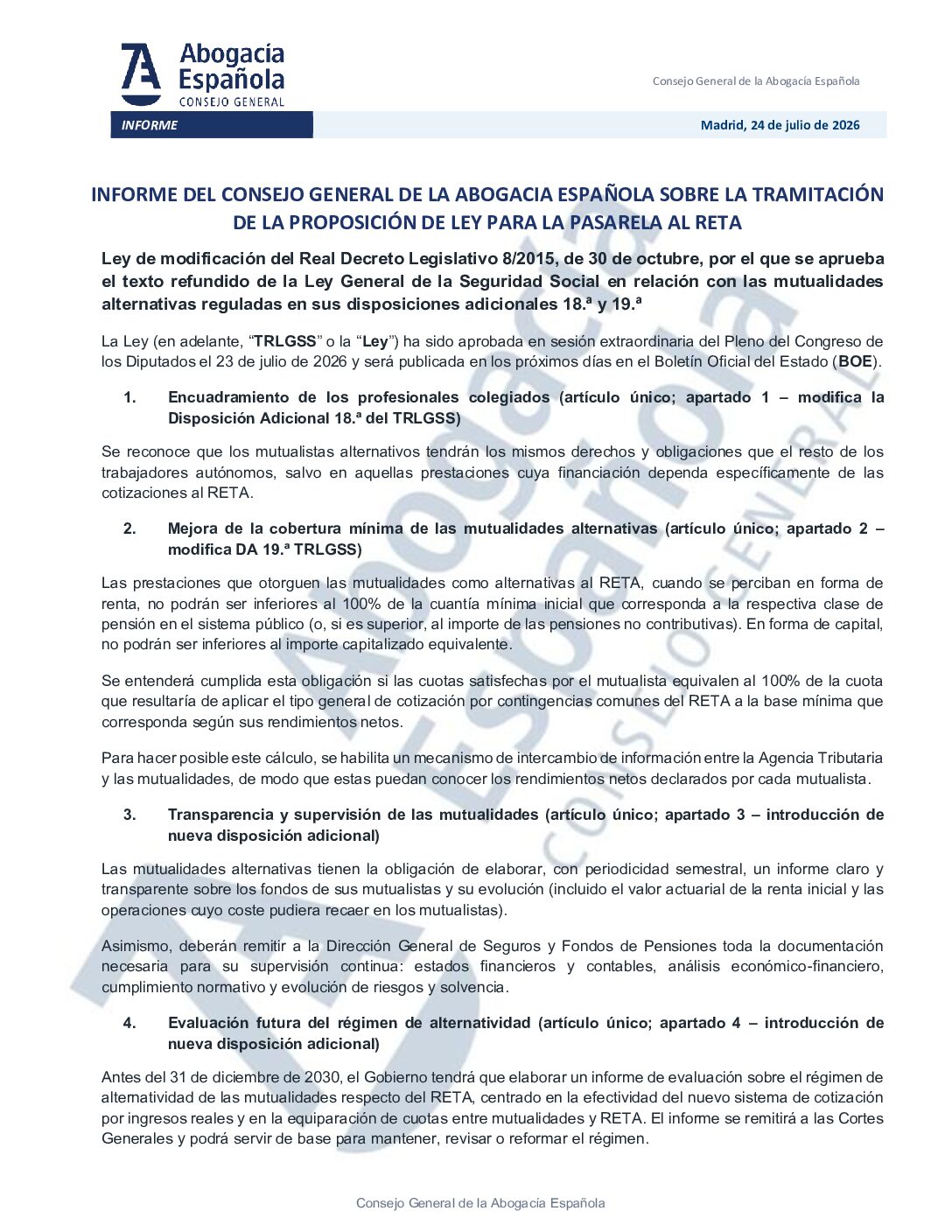 20260724 ABOGACÍA ESPAÑOLA INFORME TÉCNICO PASARELA AL RETA_VFD