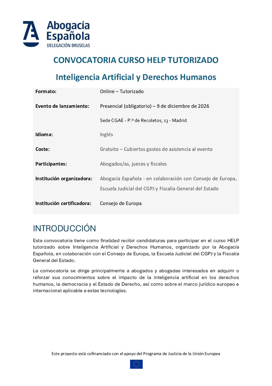 HELP IA – Convocatoria