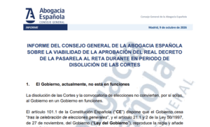 thumbnail-Un informe de Abogacía Española señala que el reglamento de la Pasarela al RETA podría aprobarse antes del 29N